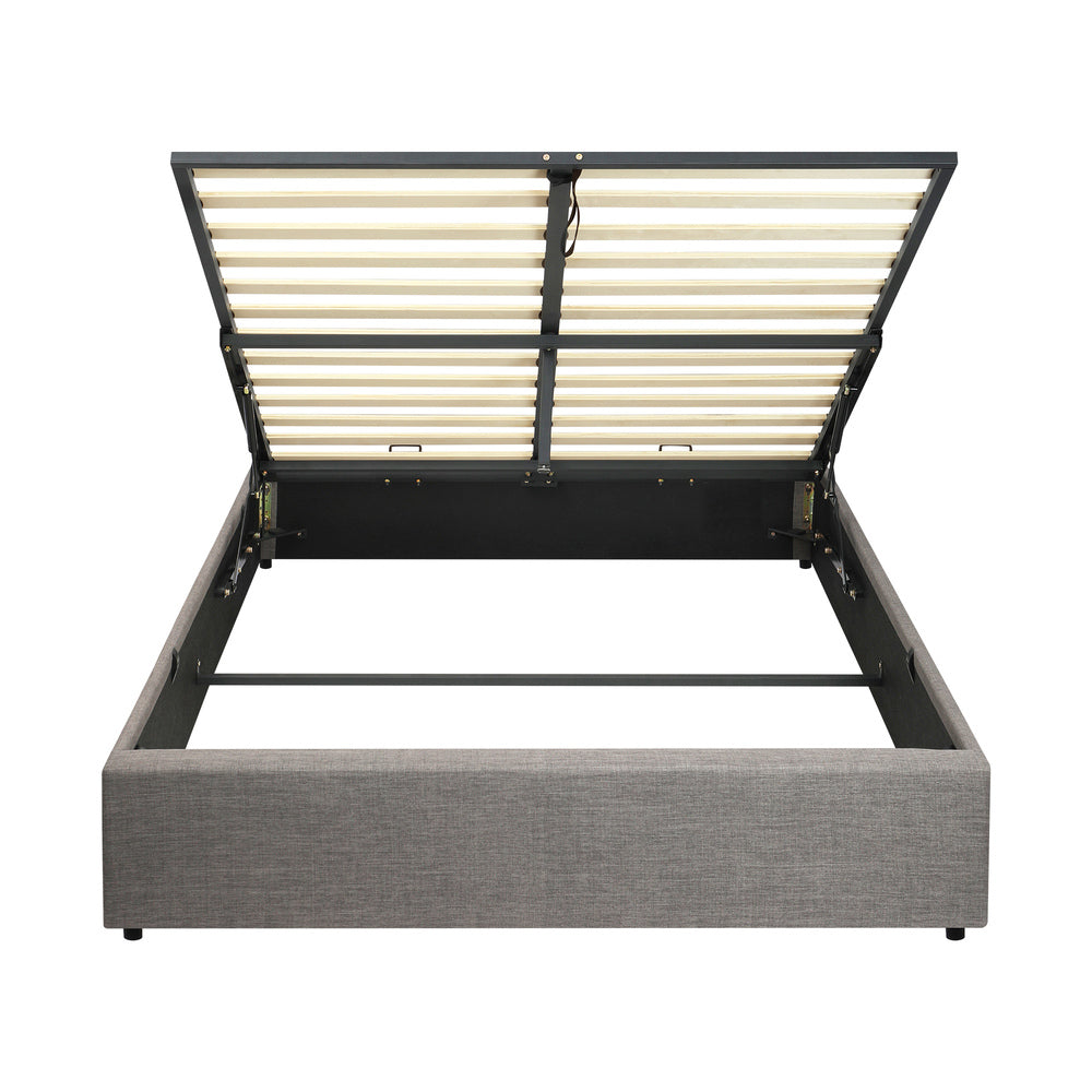 Oikiture Bed Frame Double Size Gas Lift Base With Storage