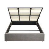 Oikiture Bed Frame King Size Gas Lift Base With Storage - Side View