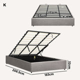 Oikiture Bed Frame King Size Gas Lift Base With Storage
