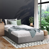 Oikiture Bed Frame Single Size Gas Lift Base With Storage - Rear View