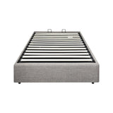 Oikiture Bed Frame Single Size Gas Lift Base With Storage - Side View