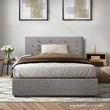 Oikiture Bed Frame Single Size Gas Lift Base With Storage