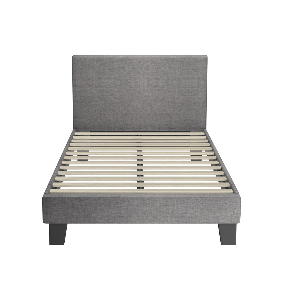 Oikiture Bed Frame King Single Wooden Slats Fabric