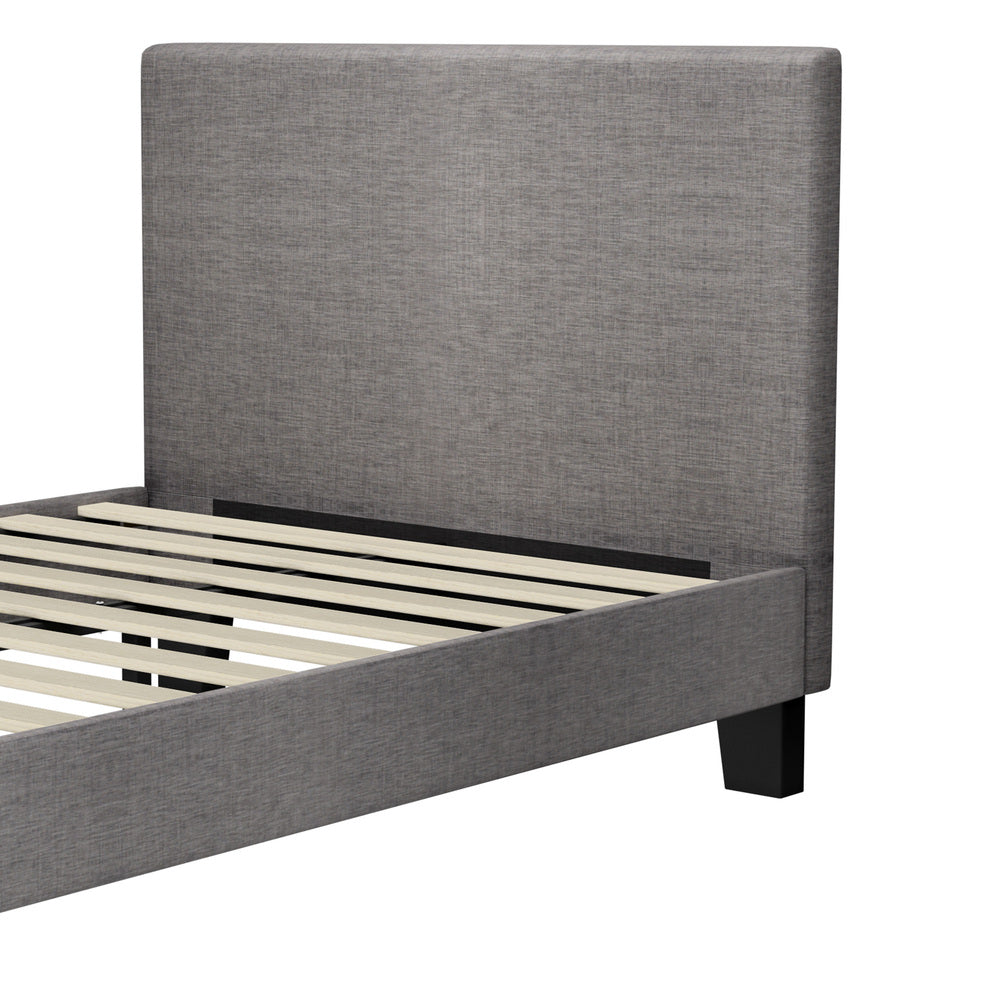 Oikiture Bed Frame King Single Wooden Slats Fabric