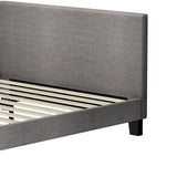Oikiture Bed Frame Queen Size Wooden Slats Grey Fabric