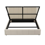 Oikiture Bed Frame Double Size Gas Lift Storage Base VISH - Close-Up Angle