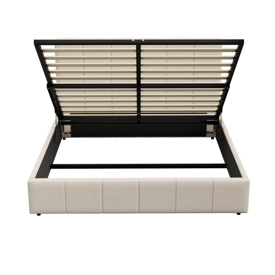 Oikiture Bed Frame Double Size Gas Lift Storage Base VISH, image 7