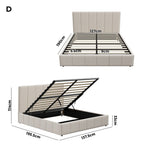 Oikiture Bed Frame Double Size Gas Lift Storage Base VISH, image 6