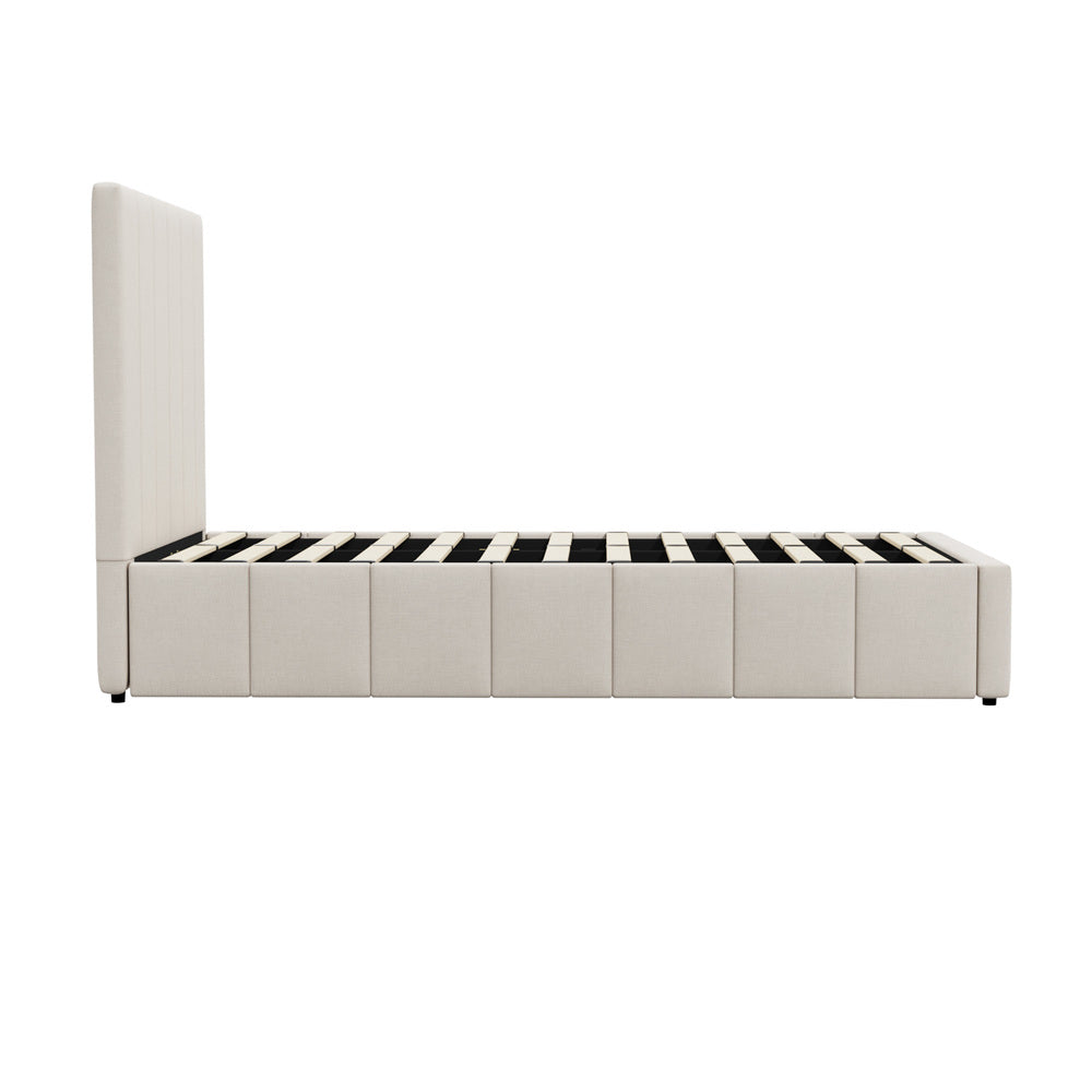 Oikiture Bed Frame King Single Gas Lift Storage Base VISH