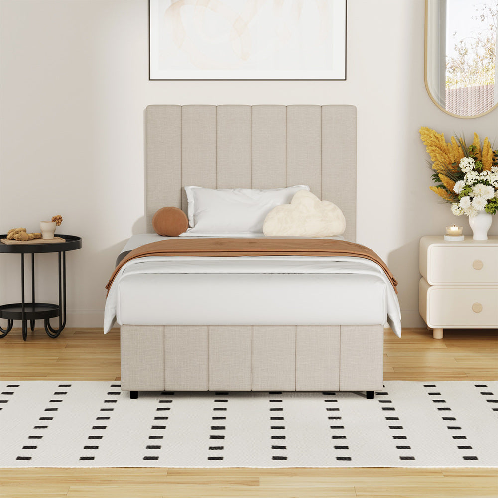 Oikiture Bed Frame King Single Gas Lift Storage Base VISH