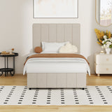 Oikiture Bed Frame King Single Gas Lift Storage Base VISH - Close-Up Angle