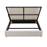 Oikiture Bed Frame Queen Size Gas Lift Storage Base VISH - Side View