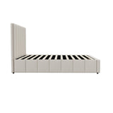 Oikiture Bed Frame Queen Size Gas Lift Storage Base VISH - Front View
