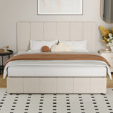 Oikiture Bed Frame Queen Size Gas Lift Storage Base VISH