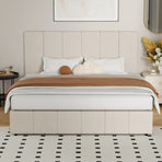 Oikiture Bed Frame Queen Size Gas Lift Storage Base VISH