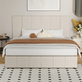 Oikiture Bed Frame Queen Size Gas Lift Storage Base VISH - Rear View