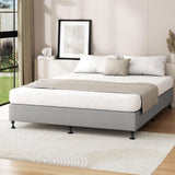 Oikiture Bed Frame Double Size Fabric Grey