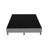 Oikiture Bed Frame Double Size Fabric Grey - Front View