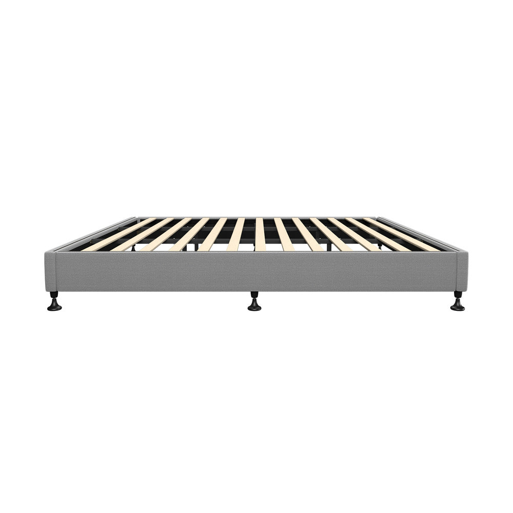 Oikiture Bed Frame King Size Fabric Grey