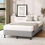 Oikiture Bed Frame King Single Fabric Grey