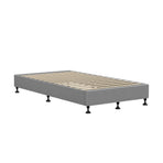 Oikiture Bed Frame King Single Fabric Grey