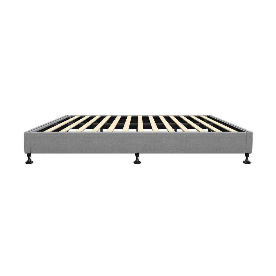 Oikiture Bed Frame King Single Fabric Grey, image 5