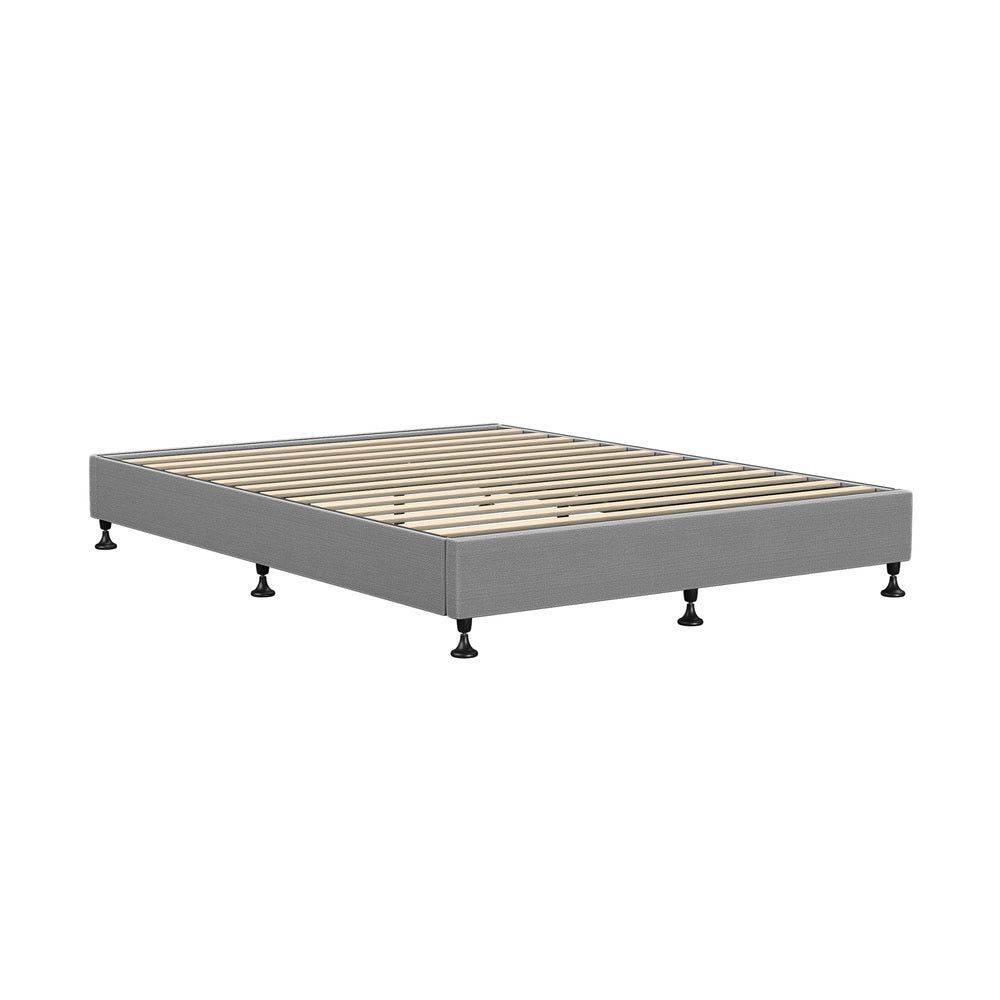 Oikiture Bed Frame Queen Size Fabric Grey