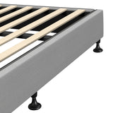 Oikiture Bed Frame Queen Size Fabric Grey - Top-Down View