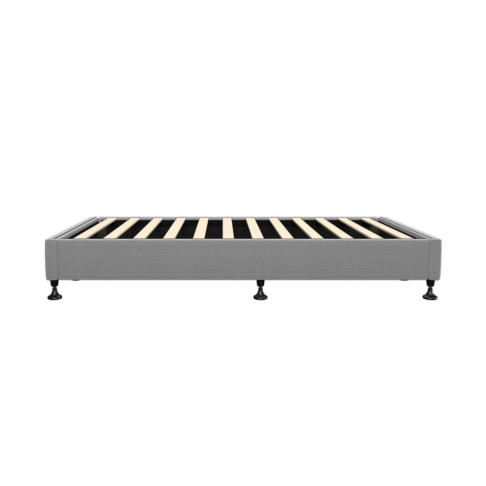 Oikiture Bed Frame Single Size Fabric Grey