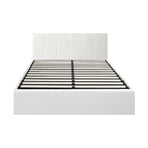 Oikiture Bed Frame Double Size Gas Lift Base PU Leather ZOE, image 4