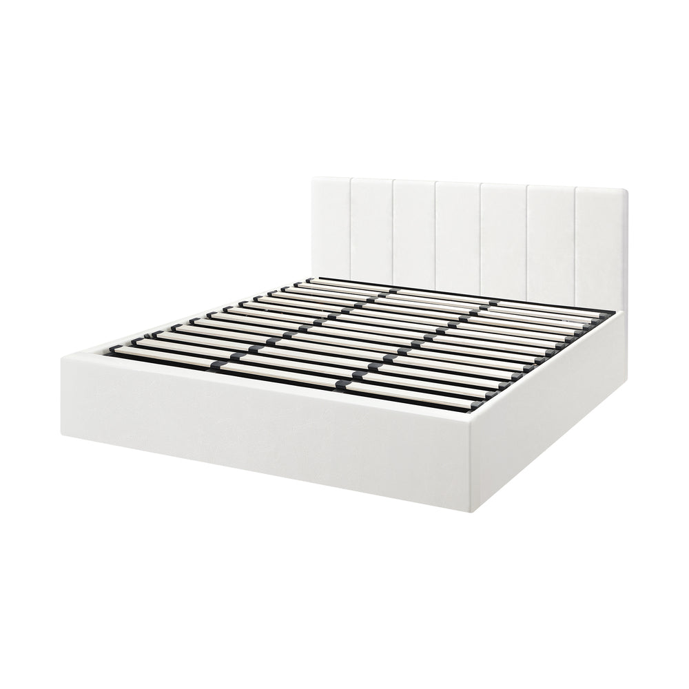 Oikiture Bed Frame King Size Gas Lift Base PU Leather ZOE