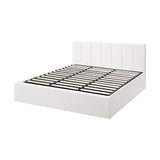 Oikiture Bed Frame King Size Gas Lift Base PU Leather ZOE - Side View