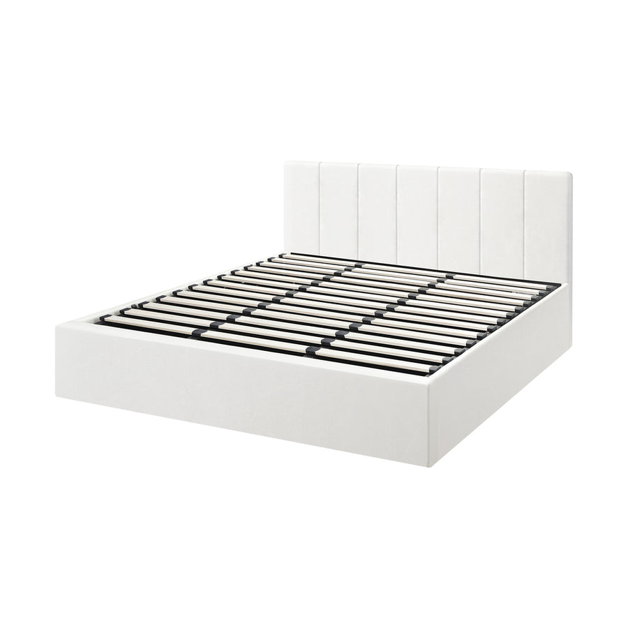 Oikiture Bed Frame King Size Gas Lift Base PU Leather ZOE, image 3