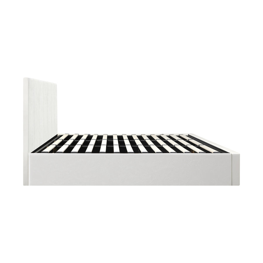 Oikiture Bed Frame King Size Gas Lift Base PU Leather ZOE, image 7