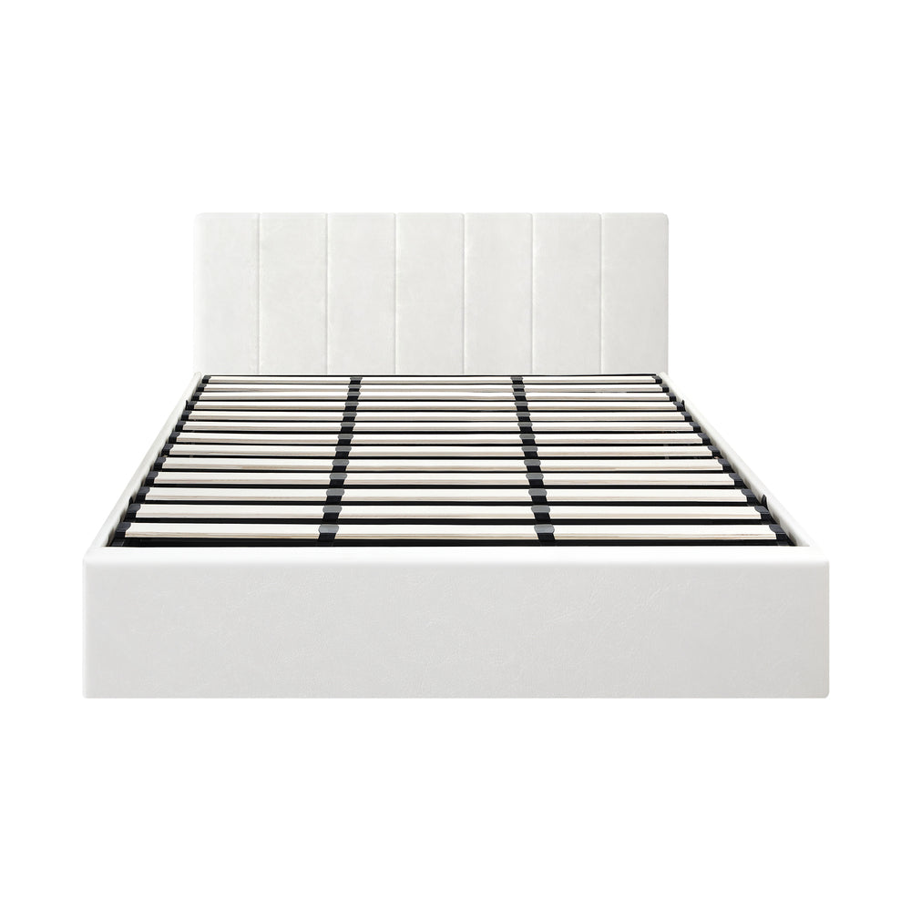 Oikiture Bed Frame King Size Gas Lift Base PU Leather ZOE