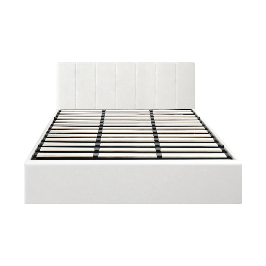 Oikiture Bed Frame King Size Gas Lift Base PU Leather ZOE, image 4