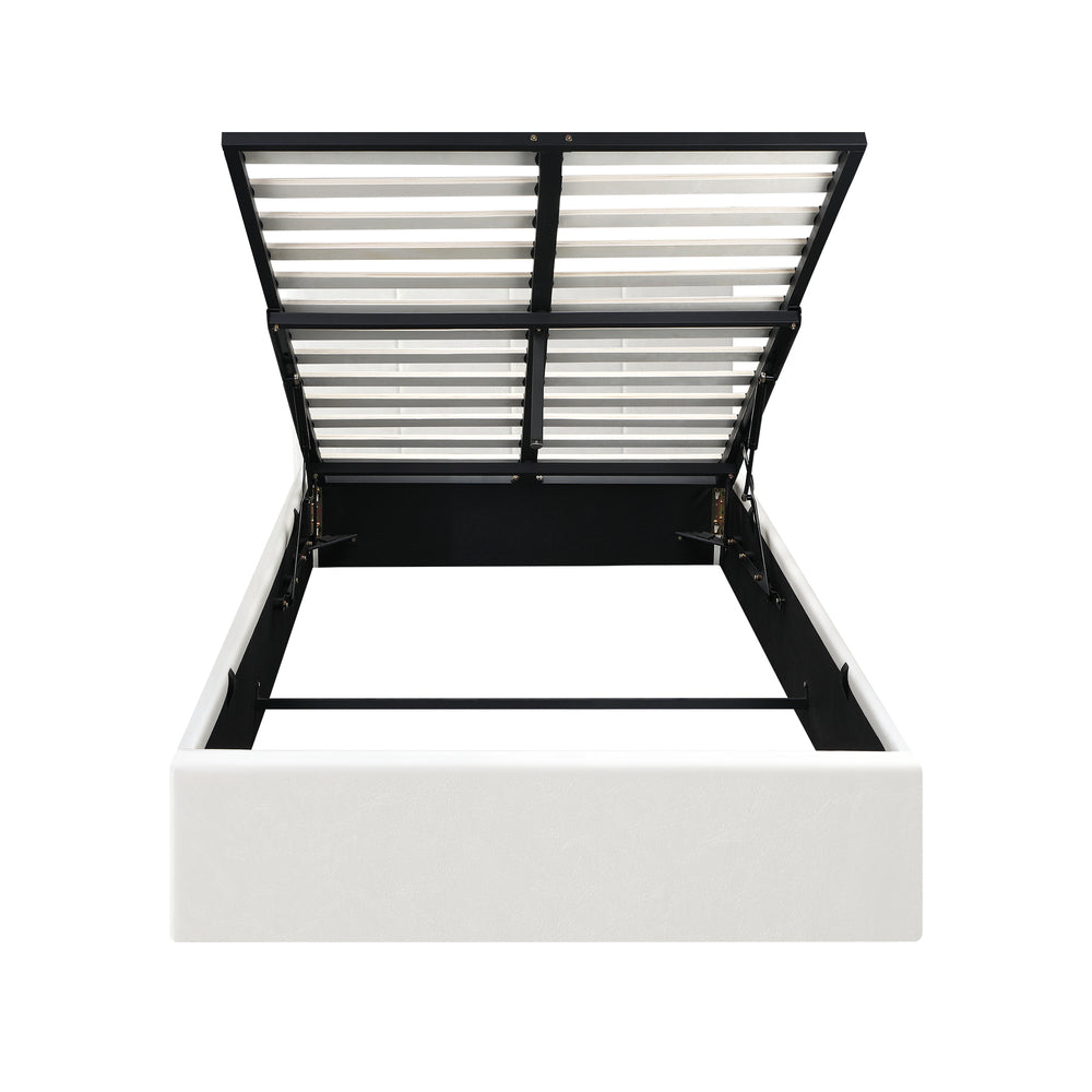 Oikiture Bed Frame King Single Gas Lift Base PU Leather ZOE