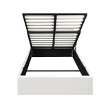 Oikiture Bed Frame King Single Gas Lift Base PU Leather ZOE - Front View