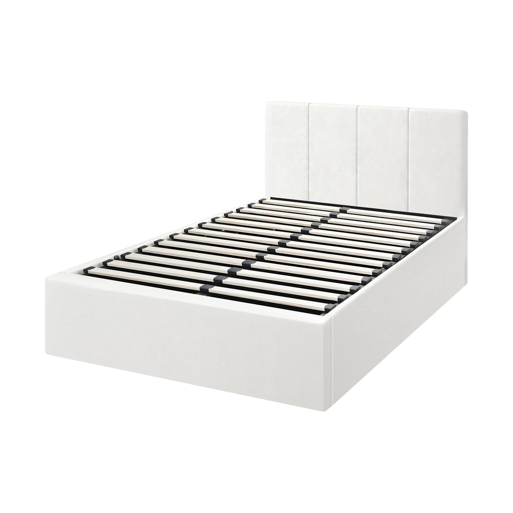 Oikiture Bed Frame King Single Gas Lift Base PU Leather ZOE