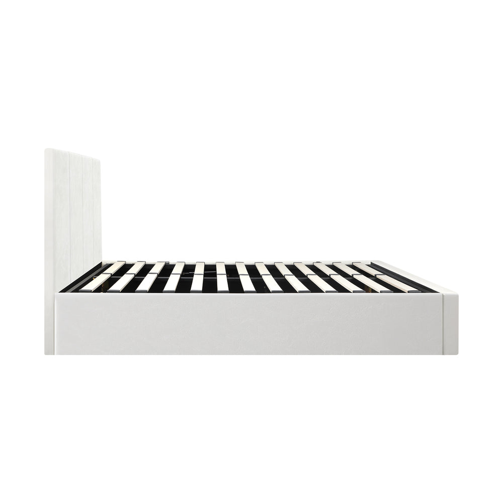Oikiture Bed Frame King Single Gas Lift Base PU Leather ZOE