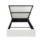 Oikiture Bed Frame Single Size Gas Lift Base PU Leather ZOE