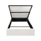 Oikiture Bed Frame Single Size Gas Lift Base PU Leather ZOE - Top-Down View