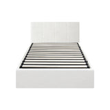 Oikiture Bed Frame Single Size Gas Lift Base PU Leather ZOE