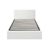 Oikiture Bed Frame Single Size Gas Lift Base PU Leather ZOE - Side View