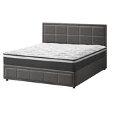 Oikiture Bed Frame With Mattress Set Double Size Gas Lift Grey BOSS