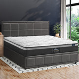 Oikiture Bed Frame With Mattress Set King Size Gas Lift Grey BOSS - Rear View
