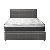 Oikiture Bed Frame With Mattress Set King Size Gas Lift Grey BOSS