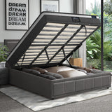 Oikiture Bed Frame With Mattress Set King Size Gas Lift Grey BOSS