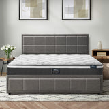 Oikiture Bed Frame With Mattress Set King Size Gas Lift Grey BOSS - Top-Down View