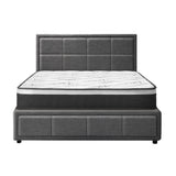 Oikiture Bed Frame With Mattress Set King Single Gas Lift Grey BOSS